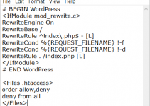 Picture of a WordPress .htaccess File