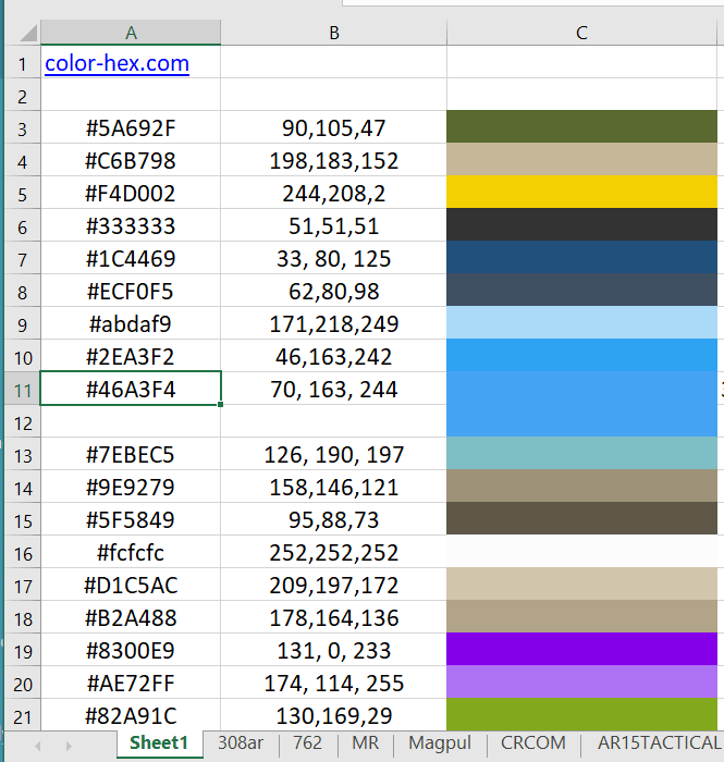 Excel Table Colour Combination at Lincoln Bourne blog